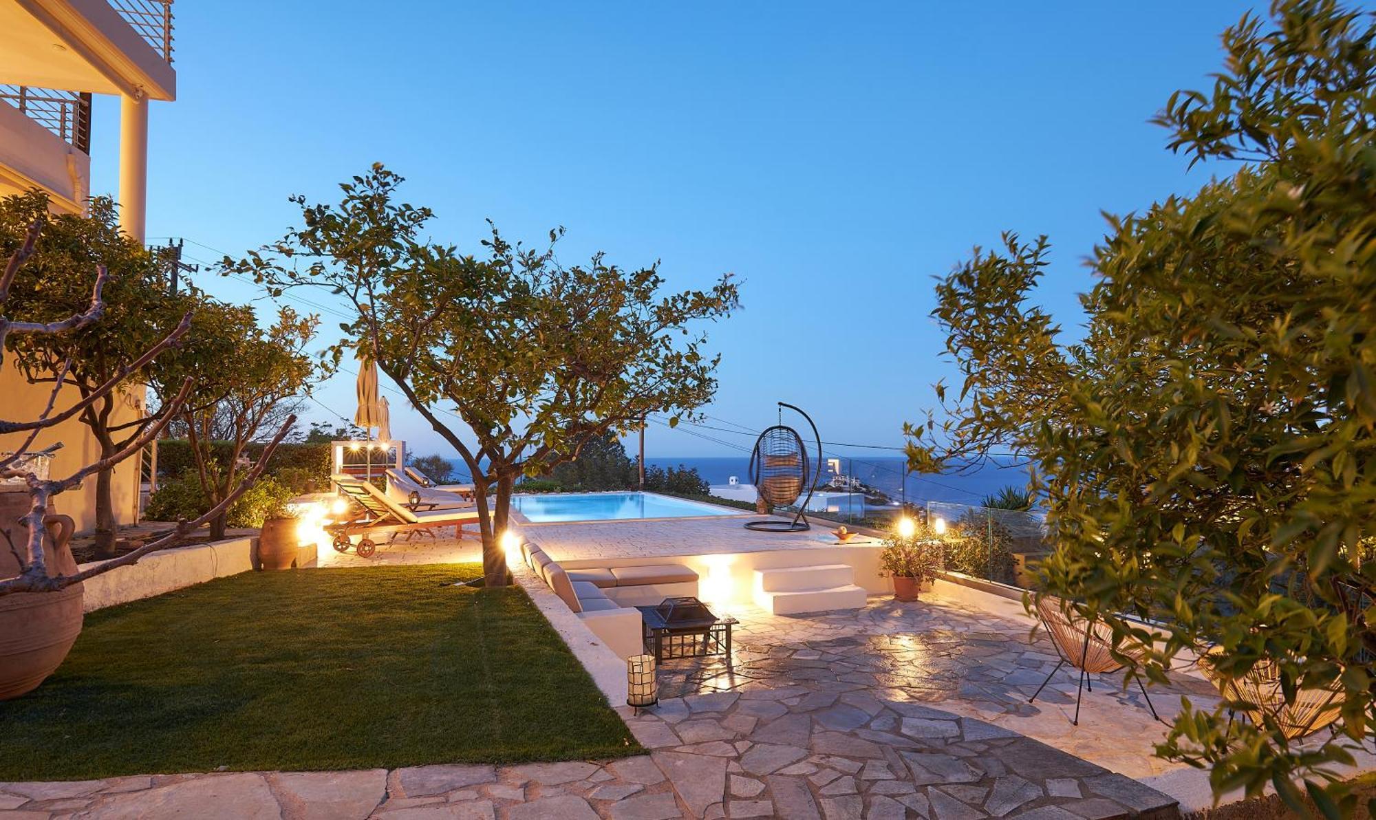 Spacious Villa With Private Eco-Pool And Panoramic Sea View Agia Pelagia  Extérieur photo
